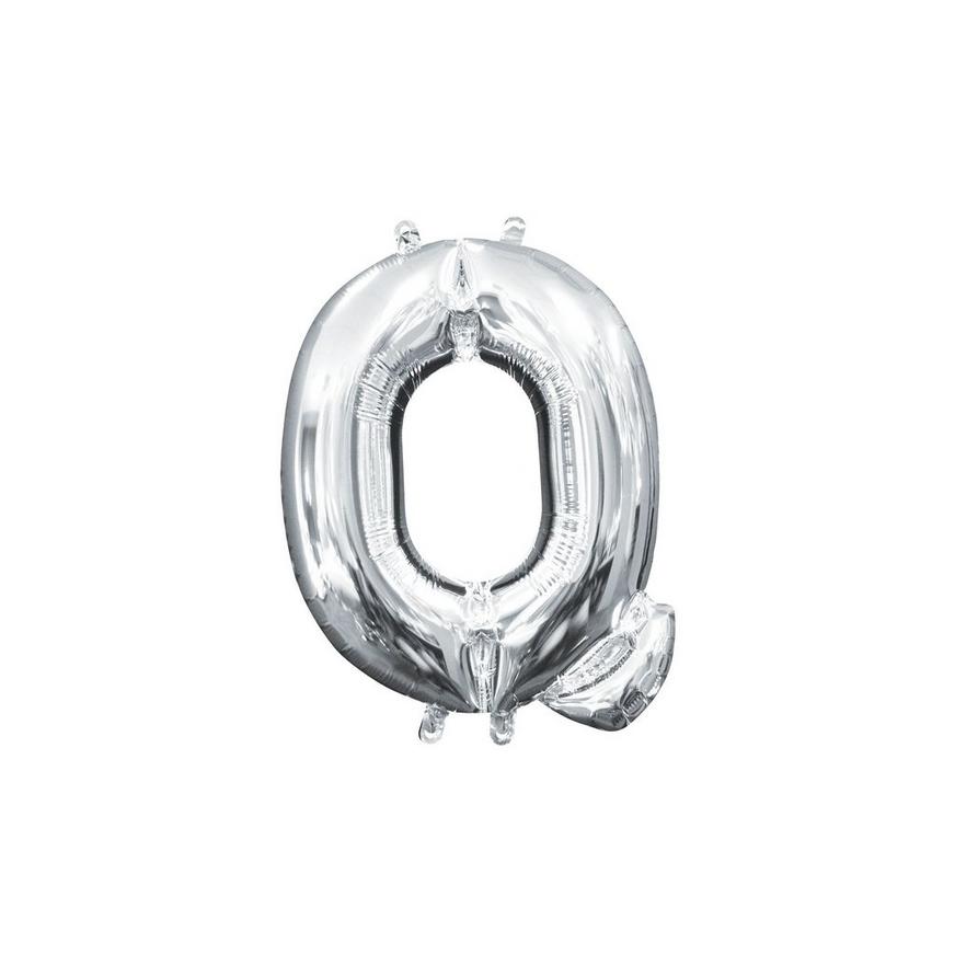 13in Air-Filled Silver Letter Balloon (Q)